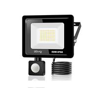 Blivrig 50W Projecteur LED détecteur de mouvement,5000LM Projecteur LED Exterieur Avec Detecteur Blanc Chaud(3000K) Imperméable IP66 Projecteur LED exterieur de sécurité pour, garage, couloir