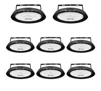 Blivrig 8PCS 300W Lampe Atelier LED UFO 6500K Blanc Froid avec Support, 30000LM Suspension Luminaire Industriel IP65 Imperméable, 252 LED Haute Baie, Spot Eclairage de Plafond, pour Entrepôt, Usine