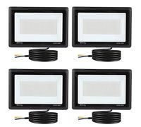 Blivrig Projecteur LED Extérieur 200W 4 Pièces, Spot LED Blanc Froid 6000K | IP66 Étanche, 20000LM Super Lumineux, 120° Éclairage, pour Terrasse, Patio, Chemins, Stades, Garage, Jardi