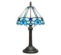 Blivuself Lampe Tiffany bleu papillon style vitrail de lecture 8 x 8 x 14 pouces pour chambre et bureau