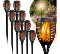 BLIXTAR 8X jardin grande lampe solaire à LED 96, kit torche flamme lanterne