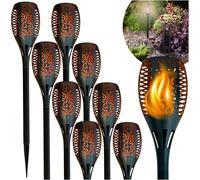 BLIXTAR Ensemble de 8x torches solaires 33 LED, jardin Propulsé Flamme Lanterne