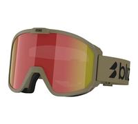 Bliz Kinder Rave JR Skibrille, matte camo green-brown w red m, OneSize