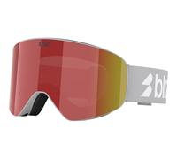 Bliz Unisex Flow Skibrille, matte light grey-brown w red, OneSize