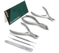 Blizzard Kit Pédicure Professionnel et Coupe Ongle Pied - Set de Podologie 5 Pièces pour Ongles Incarnés et Épais - Pince Coupante, Lime et Releveur - Acier Inox - Soin des Pieds Seniors et Hommes