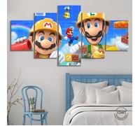 BLJ-157 5 Pièce Super Mario Dessin Animé Mur Photo Super Mario Maker 2 Jeux Vidéo Art Décoration Murale Peinture (Sans cadre)