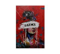 BLJKHTGG Poster abstrait Silence sur toile - Impression murale - 40 x 60 cm