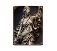 BLJKHTGG Poster rétro en métal avec symbole de la loi classique Lady Justice - Art chic - Peinture en fer - Pour bar, personnes, grotte, café, famille, garage - Décoration murale - 30 x 40 cm
