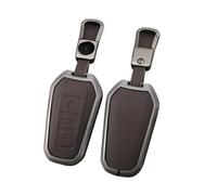 BLKCVDH Étui for clé Intelligente de Voiture, Coque en Alliage de Zinc et Cuir, Compatible avec DS DS7 DS5 DS6 DS9 Energy DS4 Dias(A-Brown Keychain)