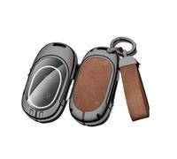BLKCVDH Housse de e Voiture en Alliage de Zinc, Compatible avec Nio ET5 ET7 ES7, Porte-clés de Protection, Coque sans rey Brown Set)
