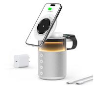 BLKE Max Enceinte Bluetooth 3 en 1 avec Lampe de Nuit et Chargeur sans Fil - Lampe de Sommeil Tactile, Chargeur à Induction 15 W, Bluetooth 5.4, éclairage d'ambiance Blanc