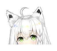 BLKUOPAR Autocollant Shirakami Fubuki Peeker 13,7 cm - En vinyle - Motif renard Hololive - Pour décoration de voiture ou ordinateur portable