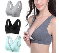 Bllatta Femme Soutien-Gorge de Maternite d'allaitement pour/Sommeil,Noir, Gris, Vert,S