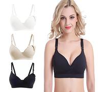 Bllatta Femme Soutien-Gorge Maternité Allaitement Soutien-Gorge d'allaitement Soft Cup Bras Allaitement Armatures 3Pcs