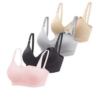 Bllatta Femme Soutiens-Gorge maternité d’Allaitement sans Armature pour Enceinte Femme Allaitant Sommeil(4/3Pcs)