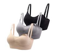 Bllatta Femme Soutiens-Gorge maternité d’Allaitement sans Armature pour Enceinte Femme Allaitant Sommeil(4/3Pcs)
