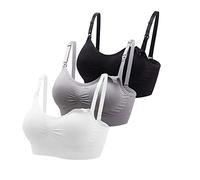 Bllatta Femme Soutiens-Gorge maternité d’Allaitement sans Armature pour Enceinte Femme Allaitant Sommeil(4/3Pcs)