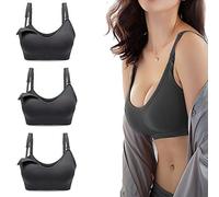 Bllatta Soutien-Gorge d'allaitement Brassière spécial maternité sans Armatures Uni Femme (Black+Black+Black, L/XL(=XL))