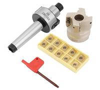 BLLBOO Fraise de Face,Support de Fraise en Bout et 10pcs Kit de Plaquettes en Carbure pour le Travail des Métaux CNC