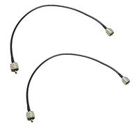 BLLNDX Lot de 2 câbles coaxiaux PL259 RF RG58 50 cm sans fil même fréquence radio amateur haute fréquence noir