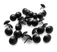 BLLNDX Lot de 30 clous décoratifs noirs de 2,5 cm de diamètre pour meubles et tissus d'ameublement