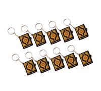blloocod 10 Pièces Mini Porte-Clés Pendentif Livret Coran en PVC, Découpe Laser, 3.5 x 4 cm (1.4 x 1.6 inch), Design Rétro Vert, Décoration Festival Musulman- 3,5 x 4 cm Or
