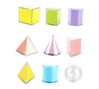 blloocod 3D Folding Geometric Shapes Set for Geometry Education,Option 1 | modèles plastiques et papier visibles, formes démontables, connexions point-ligne-surface, utilisation à la maison et à