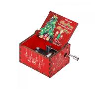 blloocod Boîte à Musique en Bois « Joyeux Noël » - Décoration de Noël compacte - Nouveauté - Table Amusante - Manivelle pour Cadeau d'anniversaire ou fête- Style F