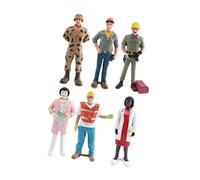 blloocod Figures Miniatures en PVC Peintes pour Scènes De Craft,Style B | rôles enseignant cuisinier jardinier, détails faciaux réalistes, construction solide, utilisation pour expositions éducatives