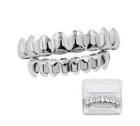 blloocod Joker Grill 8 Zähne Oben und Unten Fake Mouth Grills für Halloween Kostüm, Realistische Zubehör für Cosplay und Partys