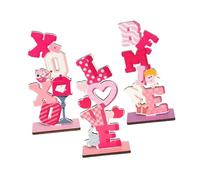 blloocod Lot de 3 Centres de Table en Bois pour la Saint-Valentin, Décorations Romantiques XOXO Sois à Moi Amour, 7x15cm (2.8x5.9in)
