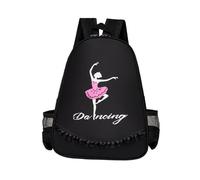 blloocod Sac à Dos de Ballet Mignon en Tissu Oxford, Grand Sac à Dos de Danse Multifonctionnel et Portable pour Enfant- Noir