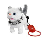 blloocod Vivid Interactive Electronic Stuffed Cat Toy for Kids, Lightweight & Responsive Plush for Toddlers, Boys & Girls- Gris Blanc