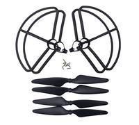 BLLRC 4PCS Hélice & 4PCS Housse de Protection pour Hubsan H501S H501A H501C H501M H501S Pro H501S W Photographie Aérienne Quadcopter RC Airplane Pièces de Rechange Housse de Protection d'Hélice -Noir