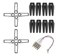 BLLRC 8PCS Hélices & 8PCS Housse de Protection & 4PCS Moteurs pour E88 E88PRO E88MAX E525 E99 E99PRO P1 P5PRO K3 S1 P8 Drone RC E88 Avion