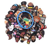 BLM Black Lives Matter Breloques de chaussures en PVC pour femme et homme Décoration de chaussures africaines Noir Histoire Mois Sabots Accessoires Cadeaux, Caoutchouc, pvc