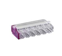 BLM, Boîte de 50 Bornes à Insertion Directe Mini Connex 6 Entrées, Compatible Fils 0.2-2.5 mm², Tension 450V, Courant 24A, Longueur Dénudage 11mm, Couvercles Codés Couleur