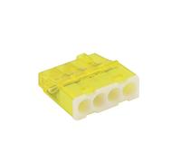 BLM, Borne à Insertion Directe Mini Connex 4 Entrées, Boîte de 100, Compatible Fils 0.2-2.5 mm², Tension 450V, Courant 24A, Longueur Dénudage 11mm, Couvercles Codés Couleur