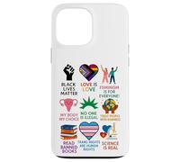 BLM Human Rights Feminism Trans Science Books LGBTQ Kindness Coque pour iPhone 13 Pro Max