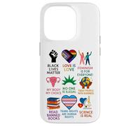 BLM Human Rights Feminism Trans Science Books LGBTQ Kindness Coque pour iPhone 14 Pro