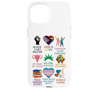 BLM Human Rights Feminism Trans Science Books LGBTQ Kindness Coque pour iPhone 15