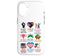 BLM Human Rights Feminism Trans Science Books LGBTQ Kindness Coque pour iPhone 16