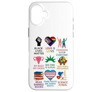 BLM Human Rights Feminism Trans Science Books LGBTQ Kindness Coque pour iPhone 16 Plus