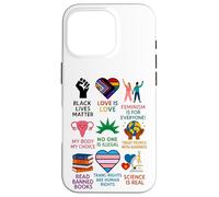 BLM Human Rights Feminism Trans Science Books LGBTQ Kindness Coque pour iPhone 16 Pro