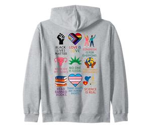 BLM Human Rights Feminism Trans Science Books LGBTQ Kindness Sweat à Capuche