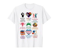 BLM Human Rights Feminism Trans Science Books LGBTQ Kindness T-Shirt