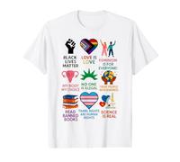 BLM Human Rights Feminism Trans Science Books LGBTQ Kindness T-Shirt Graphique avec Valeur