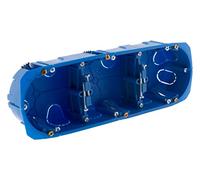Blm - Triple boîte d'encastrement Multimat patte métal - Bleu