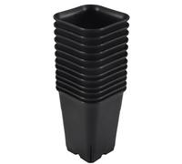 Blmirror 12 PièCes SéRies-Pack Pot de Plantes Succulentes en Plastique Carré Noir pour Fleurs de Plantes Cactus, Etc., Pot de Fleurs de PéPinièRe Noir