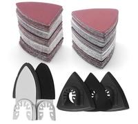 Blmirror 135 Pièces Outil Oscillant Kit de Tampons de Ponçage Triangle Tampons de Ponçage Triangle Papier de Verre Tampons de Ponçage Doigt Papier de Verre